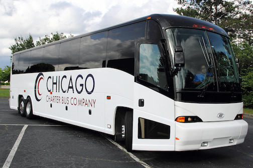 a plain white charter bus with a 