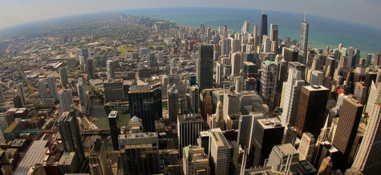 the view from skydeck chicago at willis tower