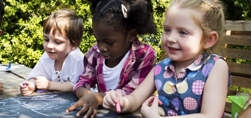 children at a field trip activity outdoors 